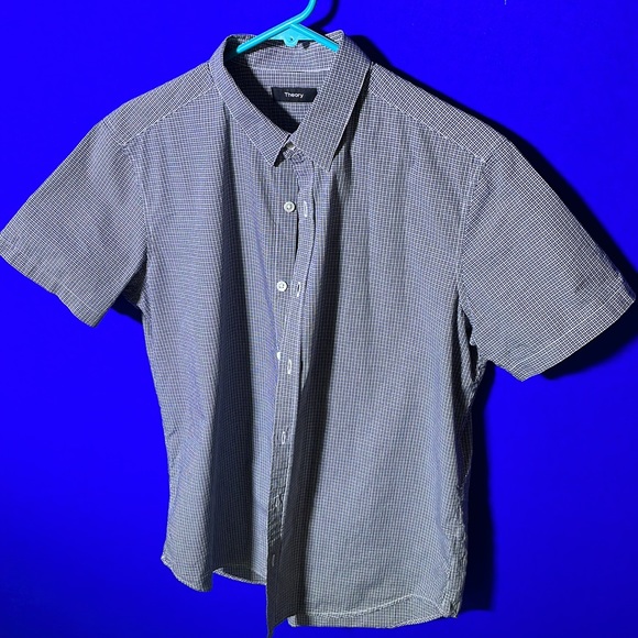 EUC Theory Button Down Short Sleeve Shirt - Picture 2 of 5